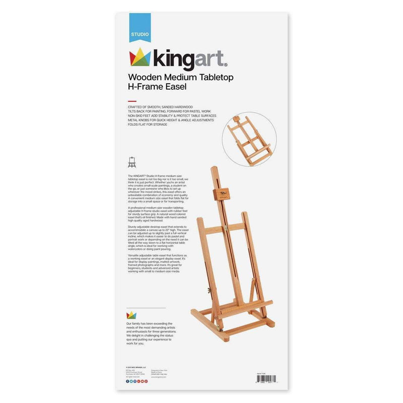 KINGART® Studio Wooden Medium Tabletop H-Frame Easel - KINGART