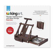KINGART® Studio Wooden Tabletop Easel with Metal-Lined Storage Drawer, Espresso Finish - KINGART