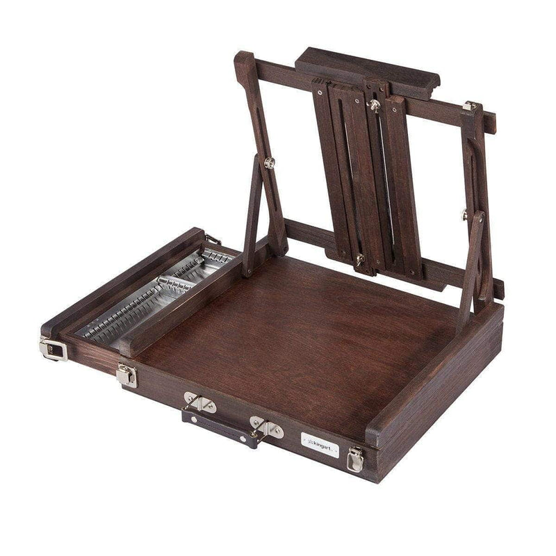 KINGART® Studio Wooden Tabletop Easel with Metal-Lined Storage Drawer, Espresso Finish - KINGART