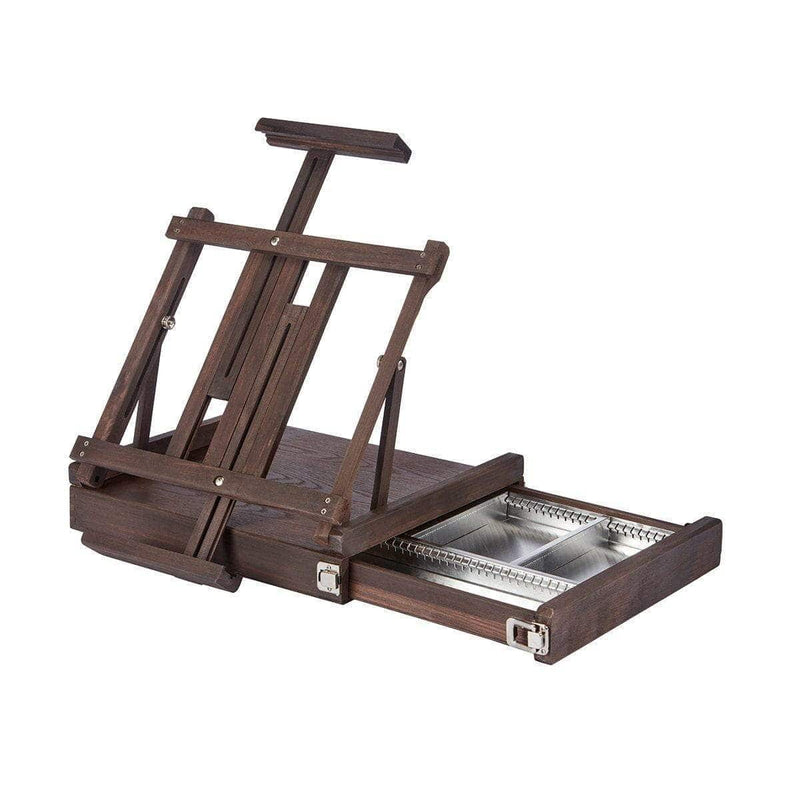 KINGART® Studio Wooden Tabletop Easel with Metal-Lined Storage Drawer, Espresso Finish - KINGART