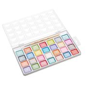 KINGART® Watercolor Half-Pan Set, Pearlescent Colors, 28 Unique Shades & Paint Brush - KINGART