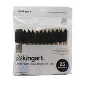 KINGART® Foam Brush Value Pack, Size 1”, 25 Brushes - KINGART