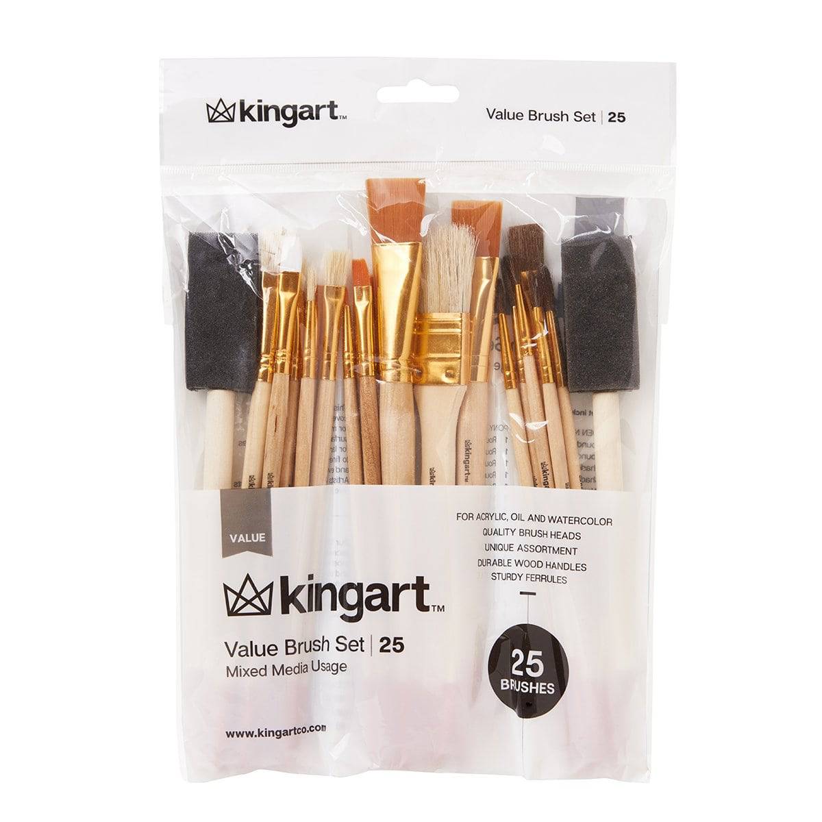 KINGART® Equinox™ Series Soft Synthetic Squirrel Premium Watercolor Artist  Brushes, Set of 4