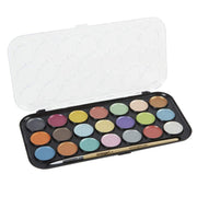 KINGART® Watercolor Pan Set, Pearlescent Colors, 21 Unique Shades & Paint Brush - KINGART
