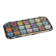 KINGART® Watercolor Pan Set, Pearlescent Colors, 21 Unique Shades & Paint Brush - KINGART